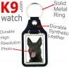 Vegan leather key ring and metal holder, with the photo of your Black Shorthaired Dutch Shepherd, key ring gift idea