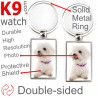 Metal key ring, double-sided photo Bichon Frise Tenerife