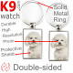 Metal key ring, double-sided photo Bichon Frise Tenerife