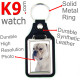 Vegan leather key ring, photo White American Bulldog