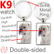 Metal key ring, double-sided photo White American Bulldog