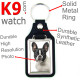 Vegan leather key ring, photo brindle pied French Bulldog