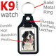 Vegan leather key ring, photo Bernese Mountain Dog