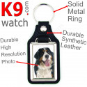 Vegan leather key ring, photo Bernese Mountain Dog