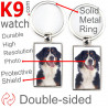 Metal key ring, double-sided photo Bernese Mountain Dog