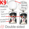 Metal key ring, double-sided photo Swiss Mountain Dog
