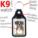 Vegan leather key ring, photo fawn German Boxer