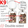 Metal key ring, double-sided photo American Bully