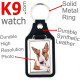 Vegan leather key ring, photo Red Bull Terrier