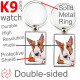 Metal key ring, double-sided photo Red & White Bull Terrier