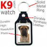 Vegan leather key ring and metal holder, with the photo of your Fawn Brown Bullmastiff, key ring gift idea