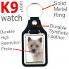 Vegan leather key ring, photo Cream Cairn Terrier