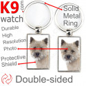 Metal key ring, double-sided photo Creme Cairn Terrier