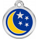 Navy Blue colour Identity Medal Sky Moon Stars cat and dog, tag
