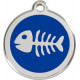 Navy Blue colour Identity Meda Fish Bone cat and dog, tag