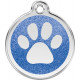 Navy Blue colour Identity Medal Glitter Paw cat and dog, tag