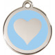 Light Sky Blue Identity Medal Heart, cat and dog tag