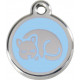 Light Sky Blue Identity Medal Sleepy Cat, cat and dog tag