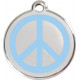 Light Sky Blue Identity Medal Peace and Love, cat and dog tag