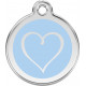Light Sky Blue Identity Medal Heart, cat and dog tag