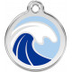 Light Sky Blue Identity Medal Sea Surf Wave, cat and dog tag