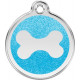 Light Glitter Blue Identity Medal Bone, cat and dog tag