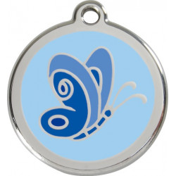 Light Sky Blue Identity Medal Butterfly, cat and dog tag