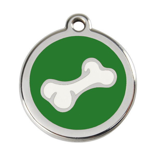 Green colour Identity Medal Bone 3D cat and dog, security tag