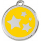 Yellow colour Identity Medal Stars cat and dog, tag